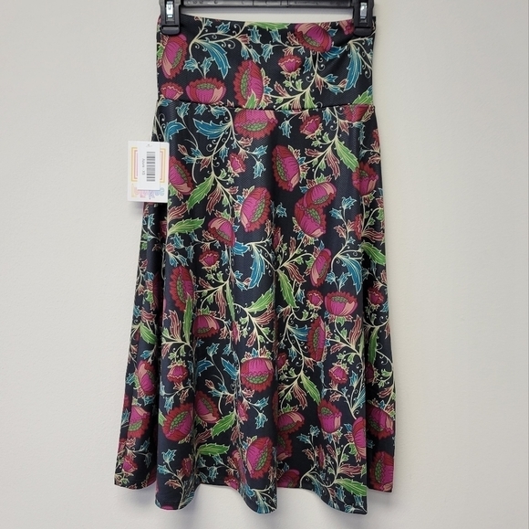 Lularoe Floral Skirt Azure XS - Picture 2 of 8